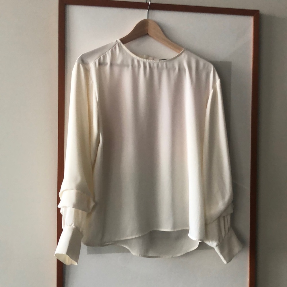 Long Sleeve Italian Blouse with sleeve accents